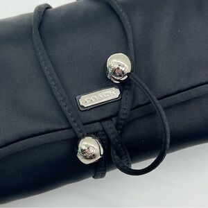 Coach Black Satin Jewelry Roll Organizer EUC w/ Dusty